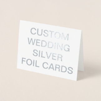 Custom Wedding Small Personalized Silver Foil Card