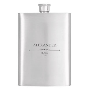 Custom Wedding Souvenir GROOM Hip Flask
