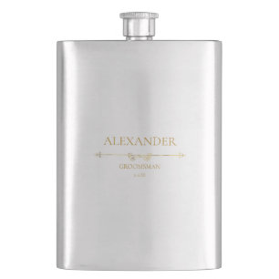 Custom Wedding Souvenir GROOMSMAN Hip Flask