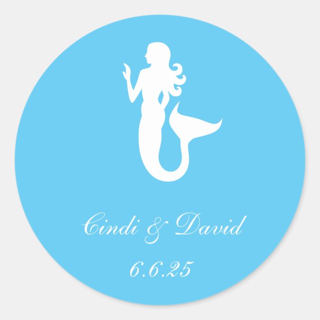 Custom Wedding Sticker Mermaid (Front)