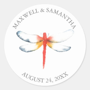 Custom Wedding Stickers for Favours Dragonfly