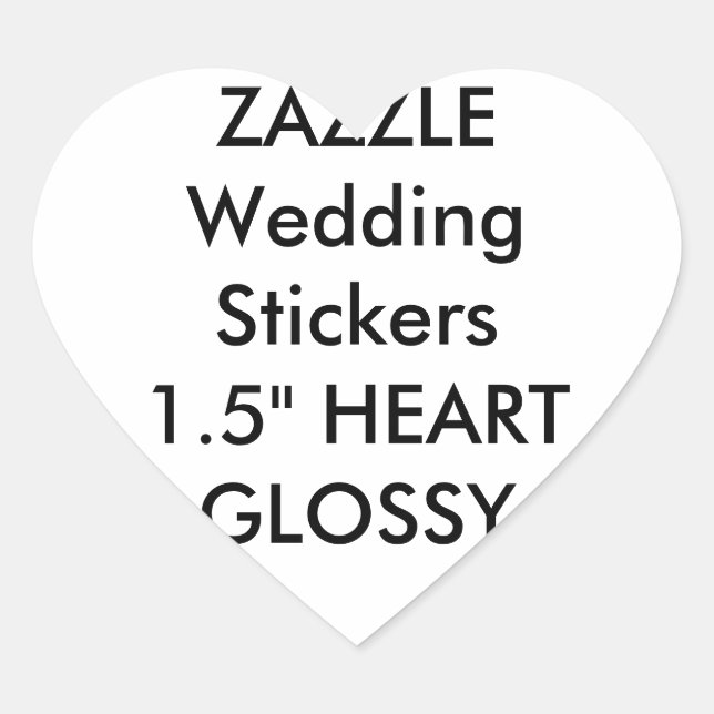 Custom Wedding Stickers HEART GLOSSY (20 pk.) (Front)