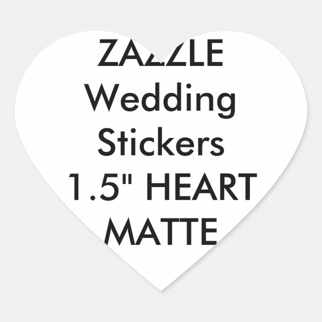 Custom Wedding Stickers HEART MATTE (20 pk.) (Front)
