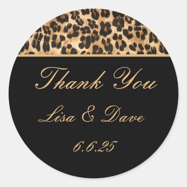 Custom Wedding Stickers Safari (Front)