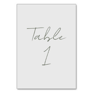 Custom Wedding Table Number Card