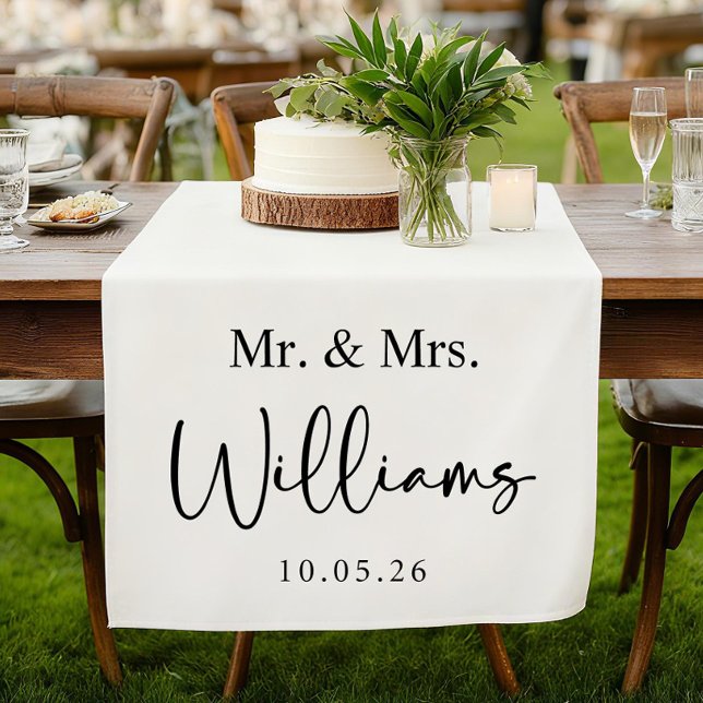 Custom Wedding Table Runner, Fabric Welcome Banner Short Table Runner (Creator Uploaded)