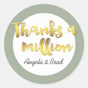 Custom Wedding Thank You Classic Round Sticker