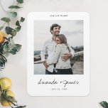 Custom Wedding Thank You Photo Magnet<br><div class="desc">This simple, stylish modern wedding thank you photo magnet template features your names in black in a lively handwriting script beneath your photo. The date text below that is a grey tone. You might choose to change the font, punctuation or colour used for various text elements of this design. For...</div>