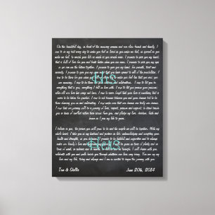 Custom Wedding Vows on Canvas Print