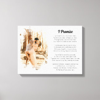 Custom Wedding Vows Renewal Gift with Photo  Canvas Print