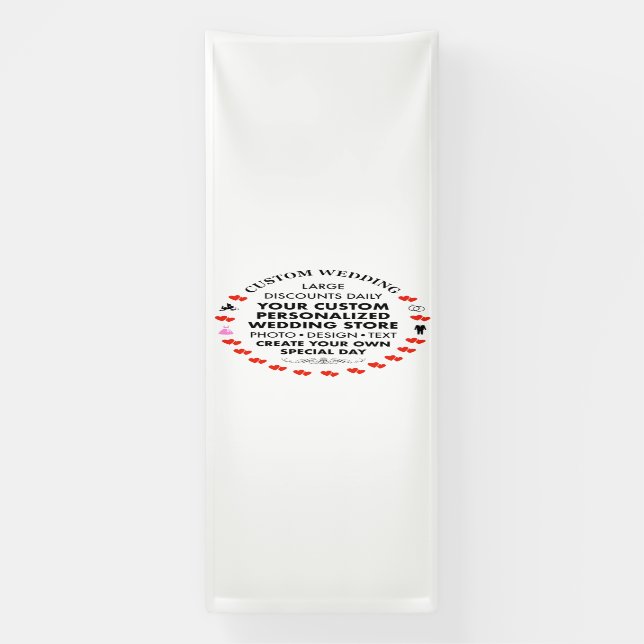 Custom Wedding Welcome Sign 10' x 4' Vinyl Banner (Vertical)