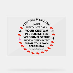 Custom Wedding Welcome Sign 12" x 18" Acrylic