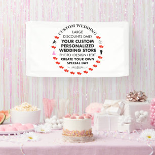 Custom Wedding Welcome Sign 1.6' x 3' Vinyl Banner