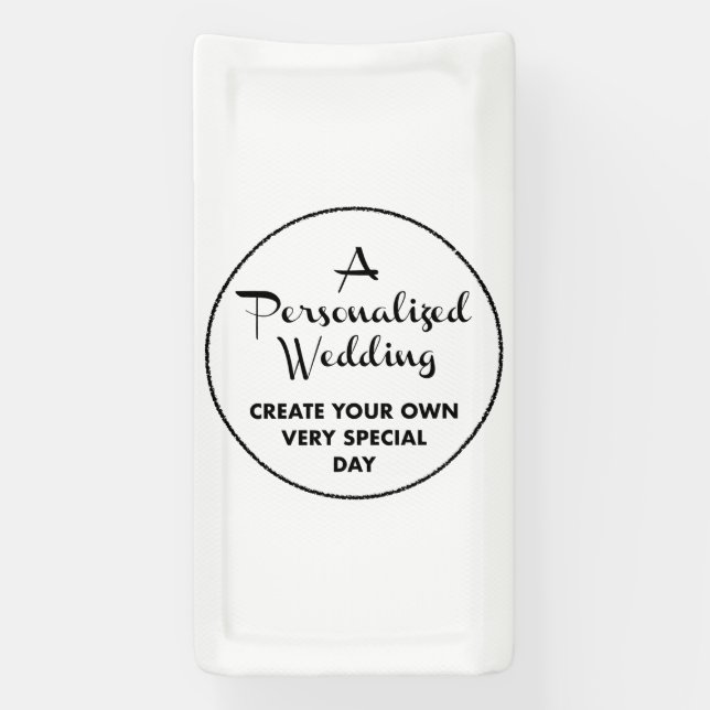 Custom Wedding Welcome Sign 2' x 1' Vinyl Banner (Vertical)