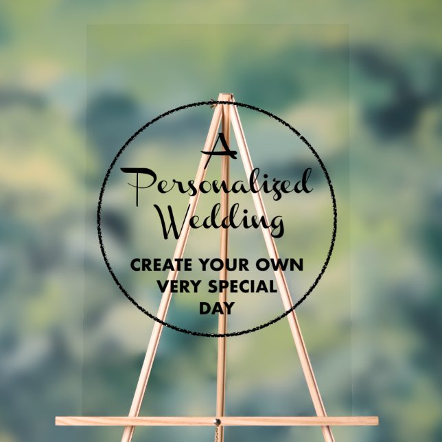 Custom Wedding Welcome Sign 30" x 20" Acrylic (Neutral)