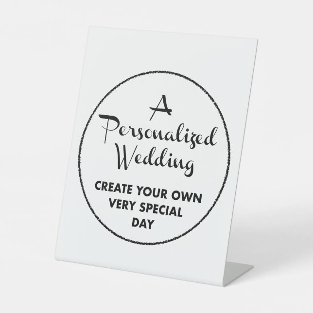 Custom Wedding Welcome Sign - 8" x 10" Pedestal (Front)