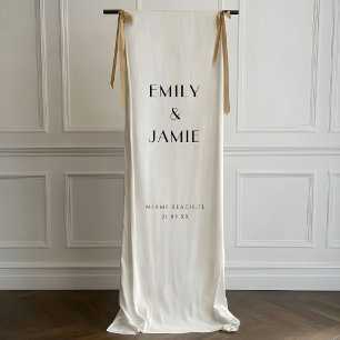 Custom Wedding Welcome Sign, Elegant Linen Fabric  Banner