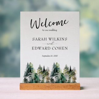 Custom Wedding Welcome Sign Rustic Forest