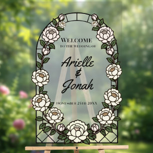 Custom Wedding Welcome Signs - Stained Glass Style