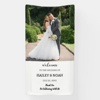 Custom Wedding Welcome with Picture, Engagement Banner