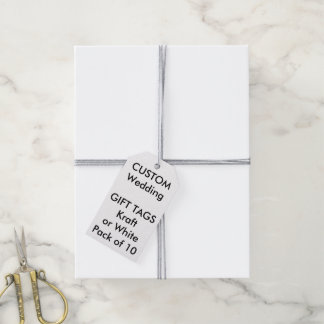 Custom Wedding WHITE Gift Tags, GRAY Twine Gift Tags