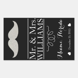 custom Wedding wine bottle label table moustache