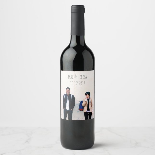 Custom Wedding Wine Label (Front)