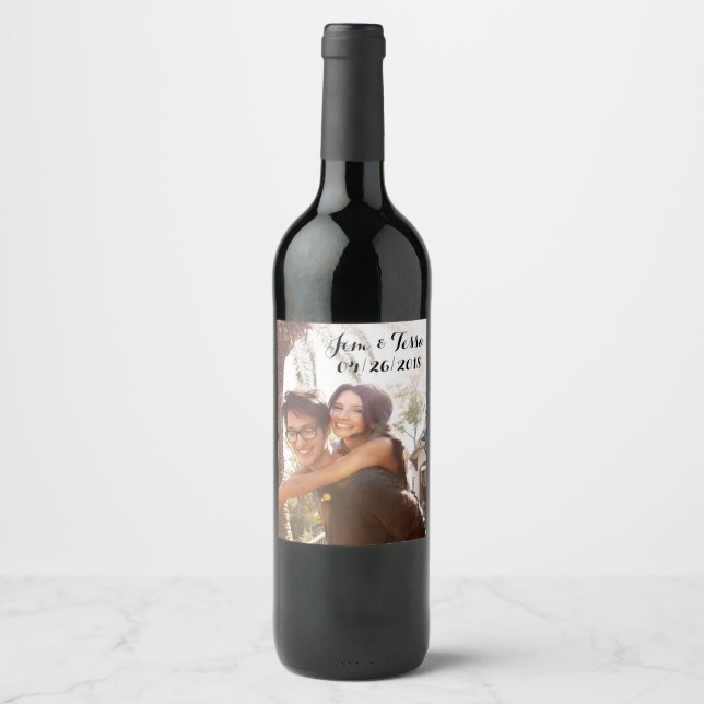 Custom Wedding Wine Label (Front)