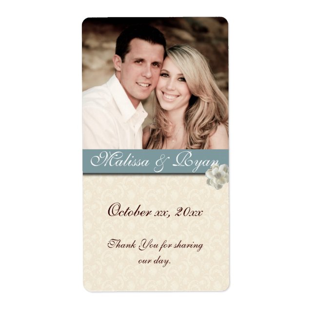 Custom Wedding Wine Label Add Your Photo (Front)