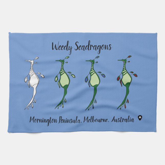 Custom Weedy Seadragon  Kitchen Towel (Horizontal)