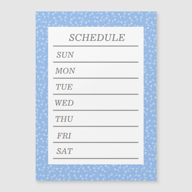 Custom Weekly Schedule with Text and White Backgro (Front)