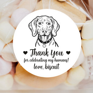 Custom Weimaraner Dog Wedding Favour Stickers
