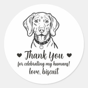 Custom Weimaraner Dog Wedding Favour Stickers
