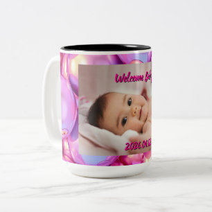 Custom Welcome Baby Photo & Text Mug