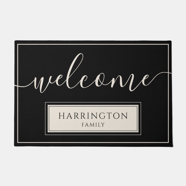 Custom Welcome Family Name  Doormat (Front)