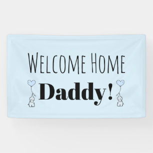 Custom Welcome Home Blue Cute Personalised Banner