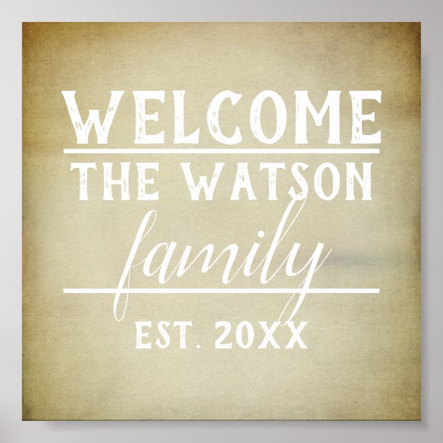 custom welcome poster to personalize (Front)