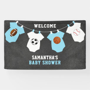 Custom Welcome Sports Theme BOY Baby Shower Banner