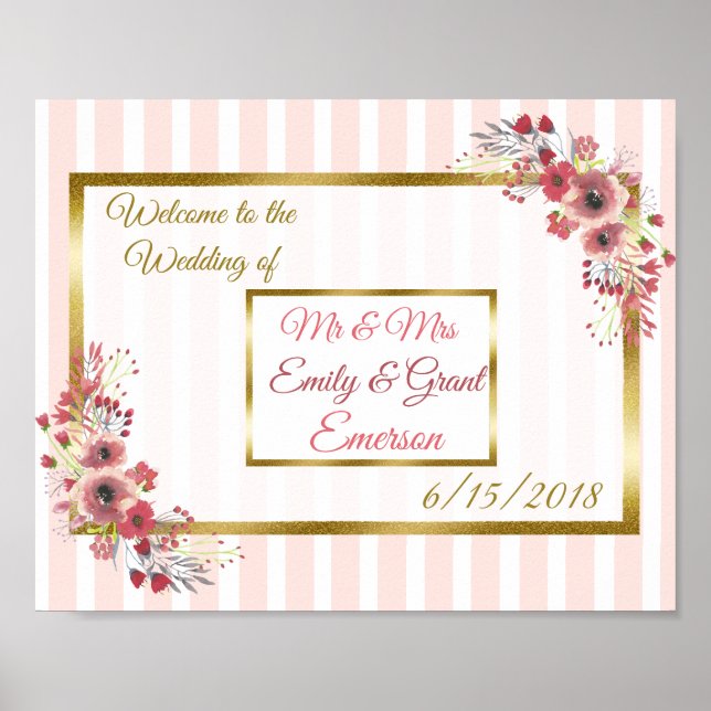 Custom Welcome to the Wedding of (Add Names) Poster (Front)