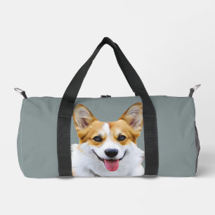 Custom Welsh Corgi Dog Personalized Drawing Duffle Bag