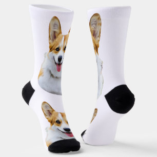 Custom Welsh Corgi Dog Personalized Drawing Socks
