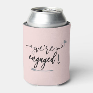 Custom We're Engaged Engagement Party Favours Can Cooler