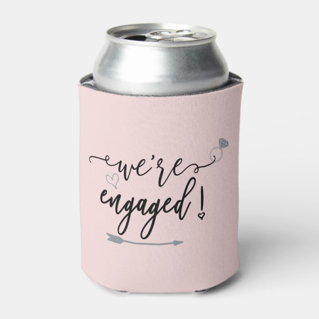 Custom We're Engaged Engagement Party Favours Can Cooler (Can Front)