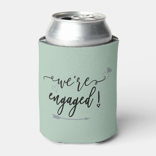 Custom We're Engaged Engagement Party Favours Can Cooler (Can Front)