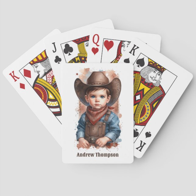 Custom Western Cowboy Birthday Playing Cards (Back)