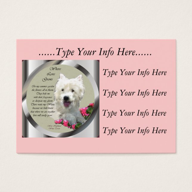 Custom Westie Profile Cards (Front)
