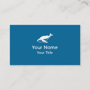 Custom Whale symbol blue business cards