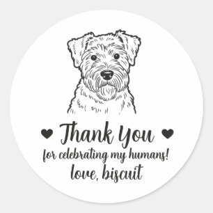 Custom Wheaten Terrier Dog Wedding Favour Stickers