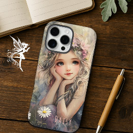 Custom Whimsical Daisy Fairy Pastel Watercolor iPhone 16 Pro Max Case