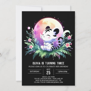 Custom Whimsy Tiger Birthday Invitation